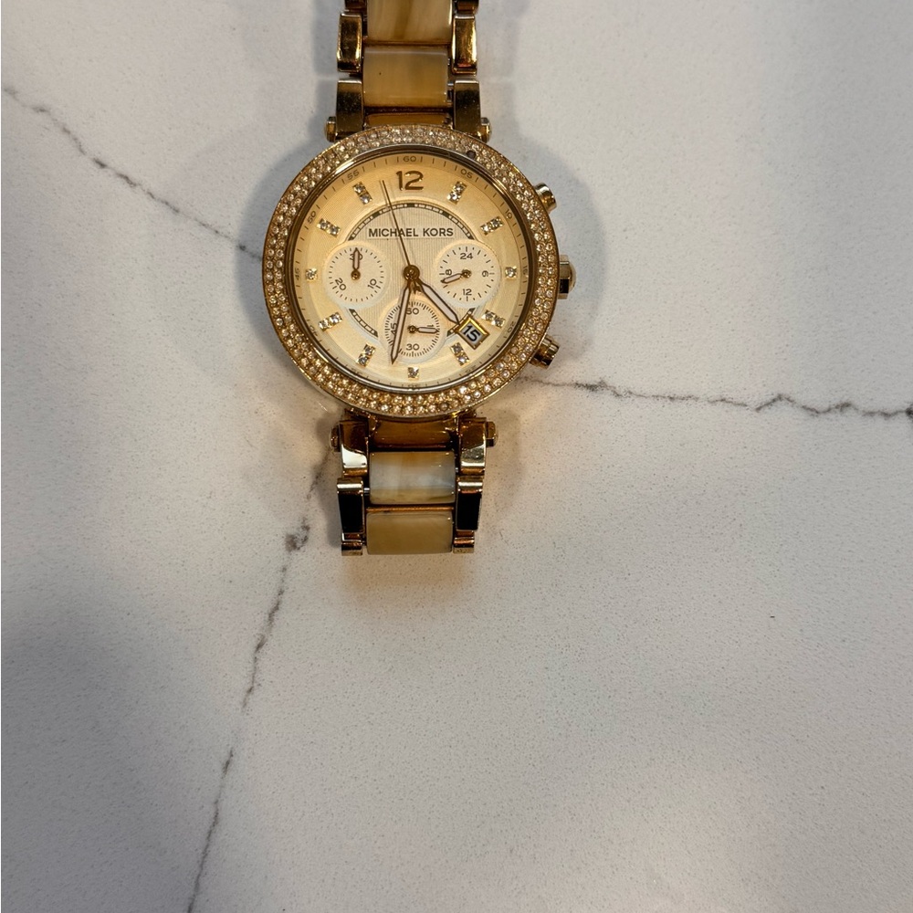 Michael Kors Gold and Cream Women's Watch